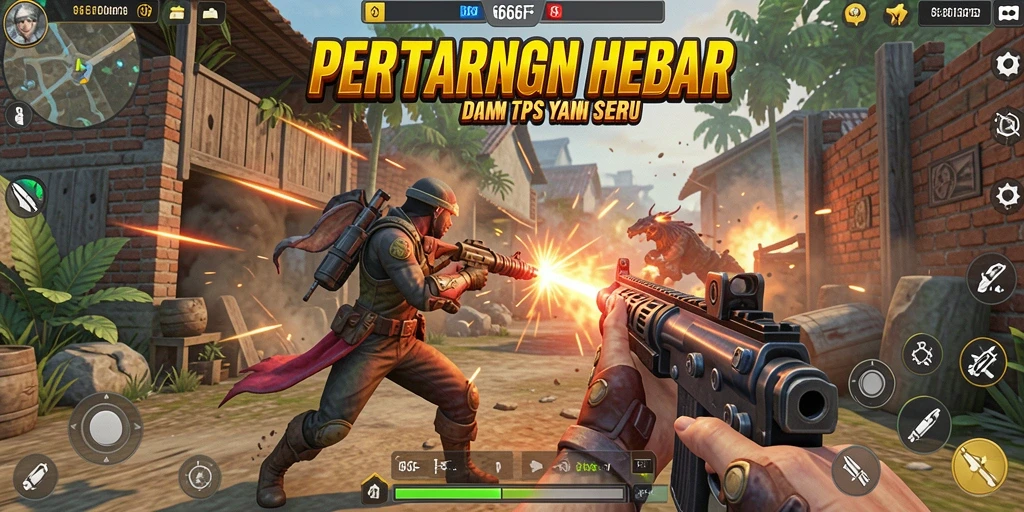 Screenshot gameplay mendebarkan dari pertempuran di 666FF.