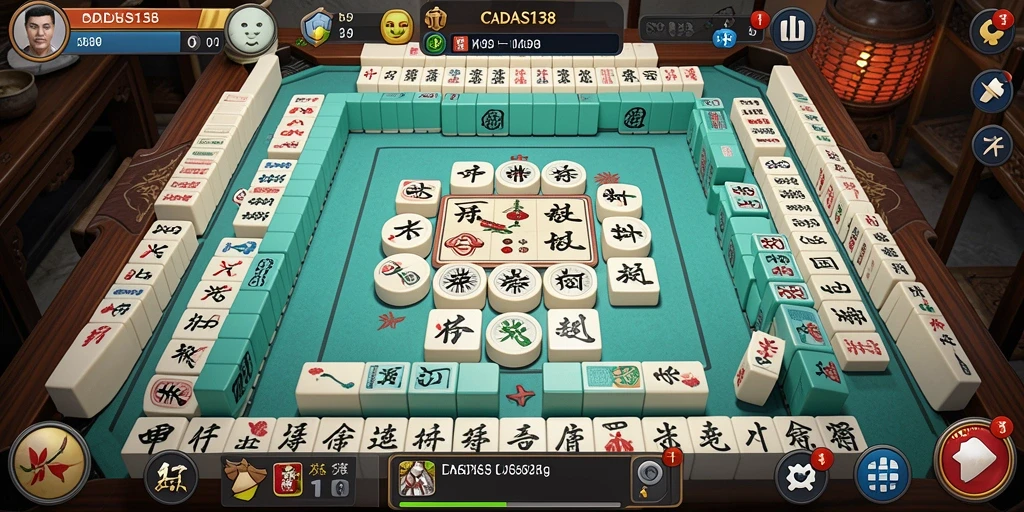 Tangkapan layar utama CADAS138 menunjukkan gameplay Mahjong yang menegangkan.