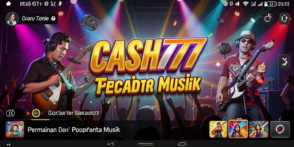 Tampilan gameplay yang menarik di CASH777, penuh dengan lagu-lagu favorit.