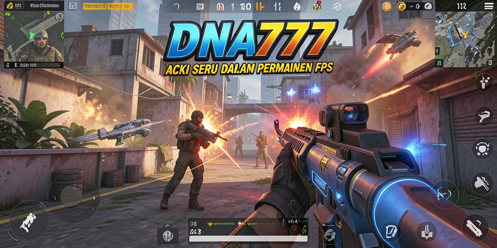 Screenshot gameplay DNA777 yang menunjukkan aksi menembak intens.
