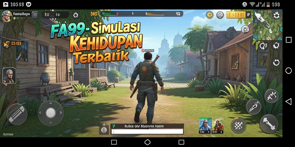 Screenshot FA99 menunjukkan gameplay simulasi yang mendalam dan interaktif.