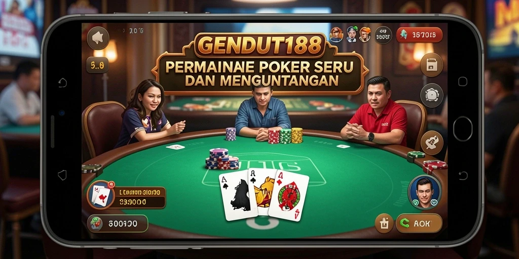 Gameplay seru di GENDUT188 yang menampilkan aksi Poker nyata.