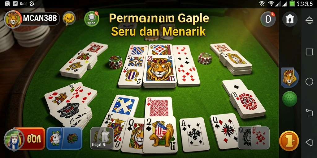 Screenshot gameplay seru dari MACAN388 menampilkan aksi Gaple yang mendebarkan.