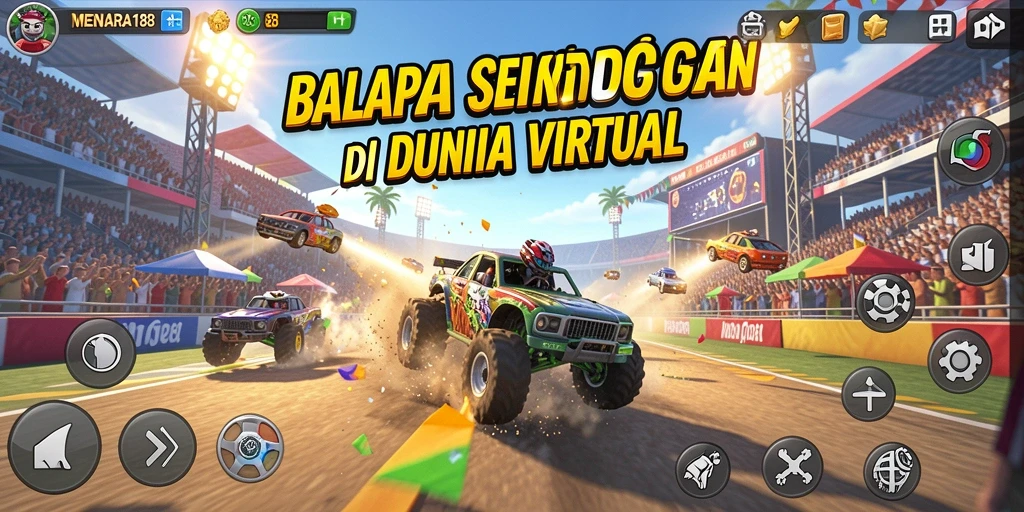 Tampilan gameplay MENARA188 dengan balapan yang seru dan mendebarkan.