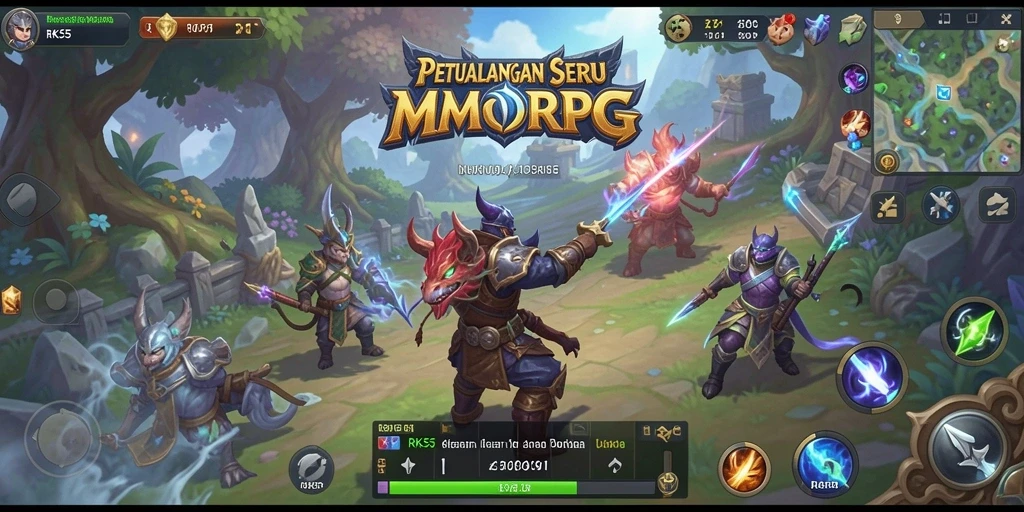 Tampilan gameplay RK55 yang menakjubkan dengan aksi petualangan seru.