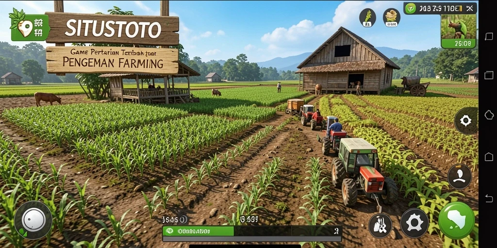 Screenshot utama SITUSTOTO menampilkan gameplay bertani yang seru dan menarik.