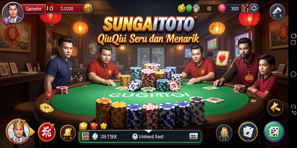 Tampilan gameplay QiuQiu yang seru dan mendebarkan.